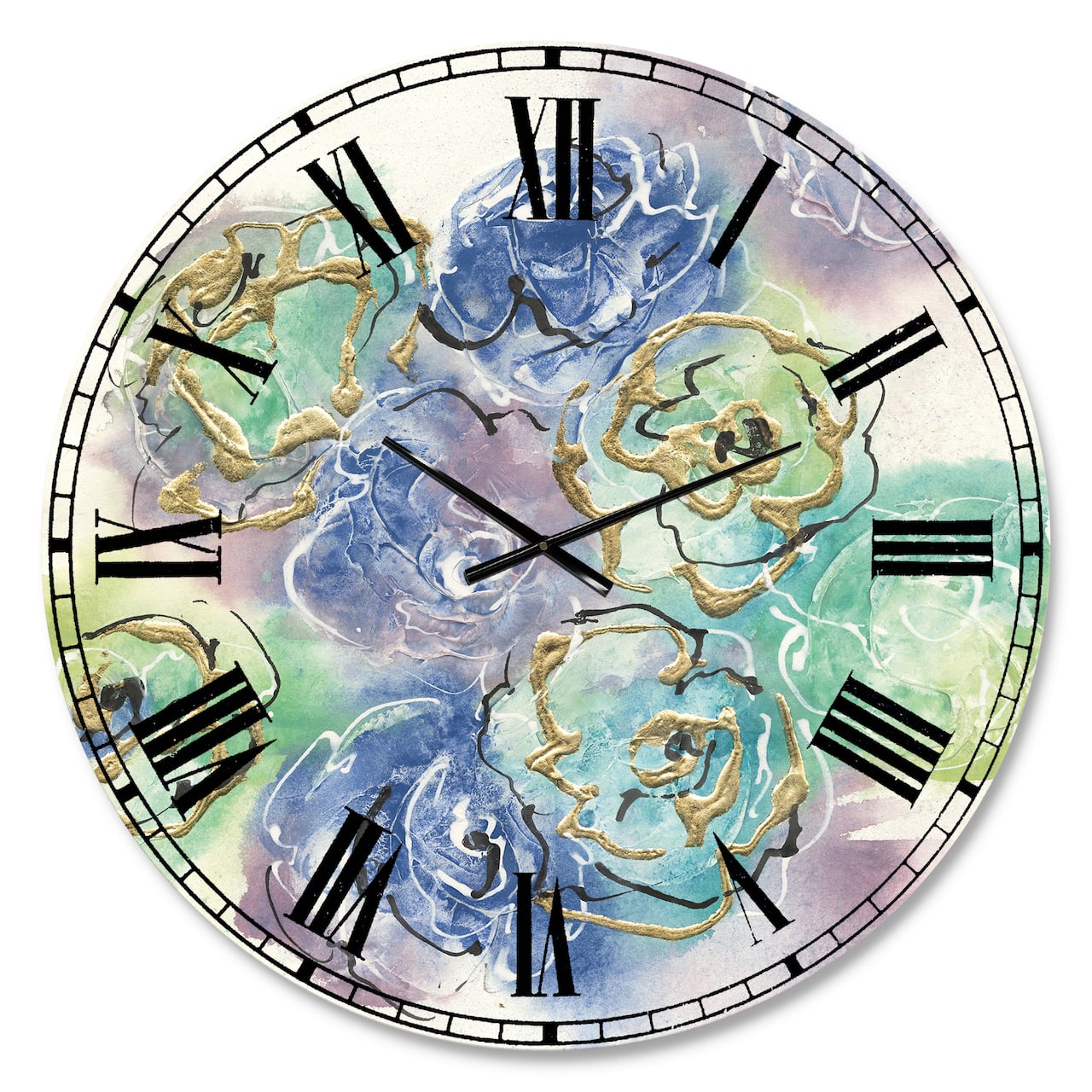 Designart Pastel Floral Composition II Wall Clock